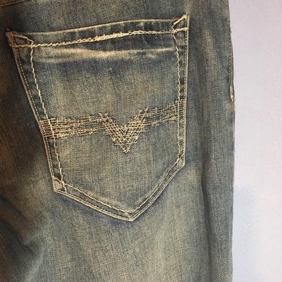 Flypaper Bootcut Jeans Mens Size 32x32 Lightly Distressed & Whiskered - Picture 10 of 16